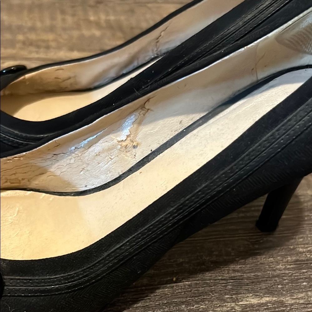 Nine West Black Platform Round-Toe Pumps with Button Detail - Picture 7 of 11
